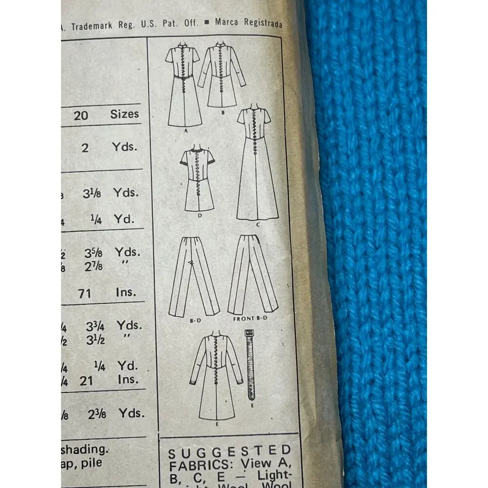 McCalls Sewing pattern 3044 Maxi dress tunic pant 1970s Size 16